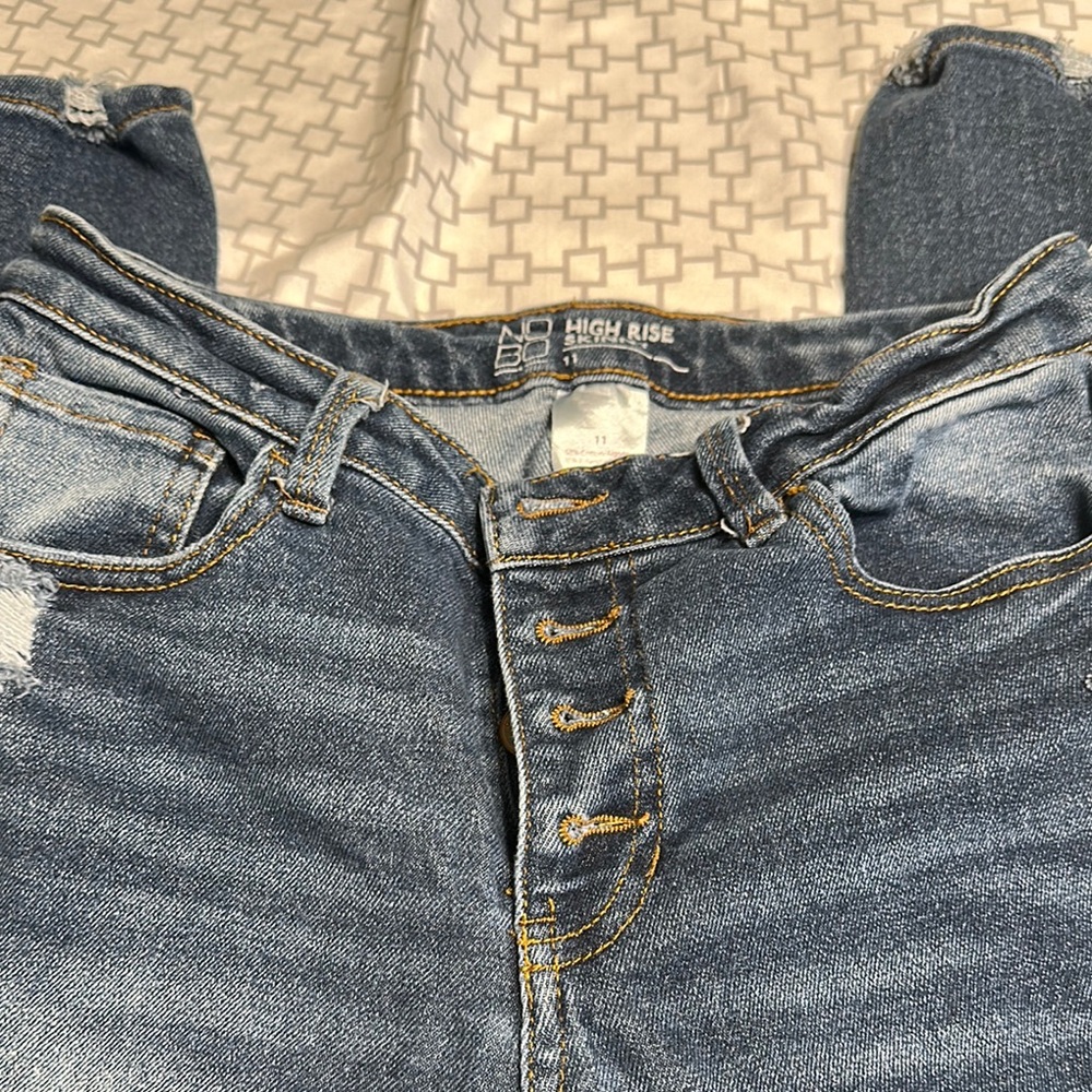 NOBO High Rise Blue Jeans with Subtle Fading